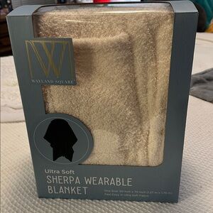 New ultra soft wearable blanket Wayland Square cream Hooded blanket with pockets